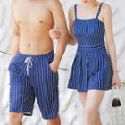 Couple Matching Striped Swimsuit / Swim Shorts