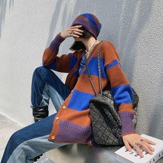 Set: Striped Cardigan + Beanie