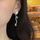 Star Rhinestone Dangle Earring 1 Pair - Yellow & Silver - One Size