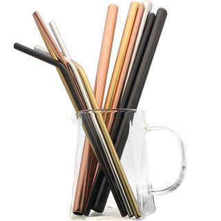 Set: Stainless Steel Drinking Straw + Cleaning Brush