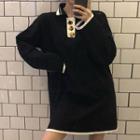 Color-block Knitted Mini Dress As Shown In Figure - One Size