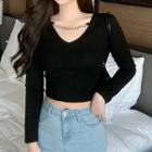 Long-sleeve Chain T-shirt Black - One Size