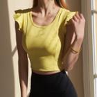 Ruffle-sleeve Sports Tank Top