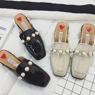 Faux Pearl Mules