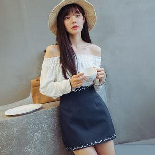 Embroidered Fitted Skirt