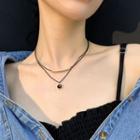 Layered Necklace Black - One Size