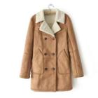Double-breasted Fleece-lined Coat