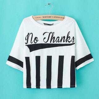 Short-sleeve Printed Cropped T-shirt