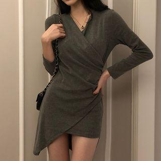 Long Sleeve Asymmetrical Mini Dress