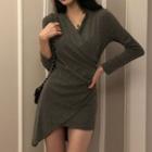 Long Sleeve Asymmetrical Mini Dress