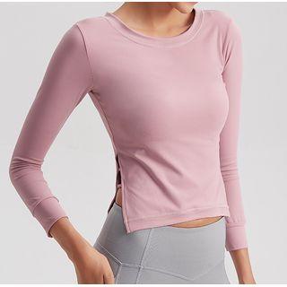Side-slit Sports Long-sleeve T-shirt