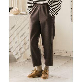 Cropped Baggy-fit Fleece Pants