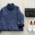 Collared Pocket-front Quilted Jacket