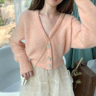 Glittered Buttoned Cardigan / Mesh Skirt