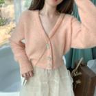 Glittered Buttoned Cardigan / Mesh Skirt