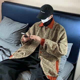 Print Corduroy Shirt Jacket