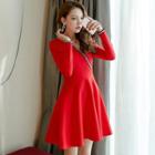 Long-sleeve A-line Party Dress