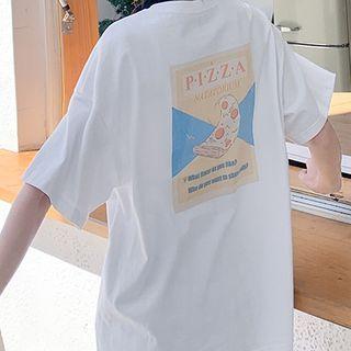 Pizza Print Short-sleeve Tee