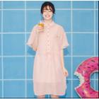 Set: Slipdress + Elbow-sleeve Striped Dress
