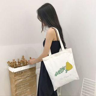 Printed Tote Bag Pear - One Size