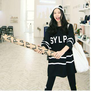 Letter Elbow-sleeve T-shirt Dress