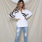 Contrast Striped V-neck Sweater