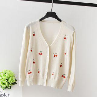 Cherry Embroidery Cardigan