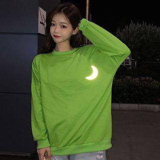 Reflective Moon Print Sweatshirt