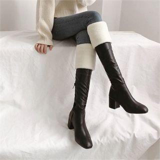 Faux-fur Kitten-heel Tall Boots