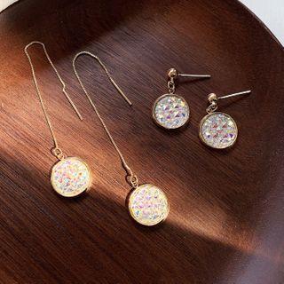 Disc Drop Earring / Disc Threader Earring