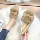 Bow Accent Fluffy Flats