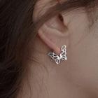 Butterfly Ear Stud 1 Pair - Silver - One Size