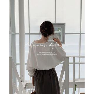 Dip-back Oversized Cotton Blouse