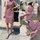 Stripe Slim-fit T-shirt Dress