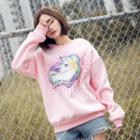 Unicorn Embroidery Sweatshirt