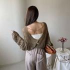 Low-back Pointelle Knit Top