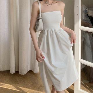 Plain A-line Tube Dress