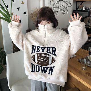 Letter Fleece Long-sleeve Top