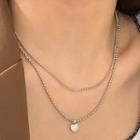 Layered Necklace 0916a - Silver - One Size