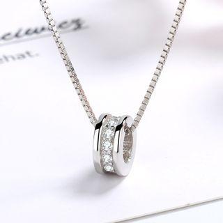 925 Silver Rhinestone Pendant Pendant - One Size