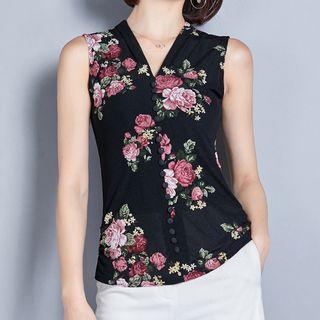 Flora.l Sleeveless Top