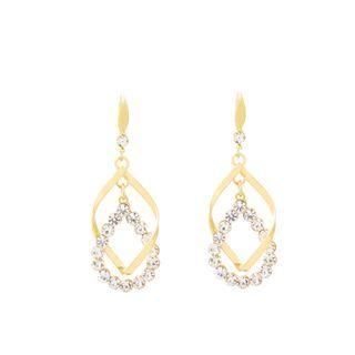 Faux Pearl Alloy Dangle Earring E2802 - Gold - One Size