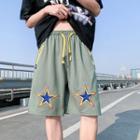 Drawstring Star Applique Shorts