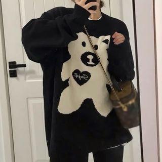 Bear Print Sweater / Leggings / T-shirt / Set
