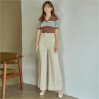 Wide-leg Dress Pants With Ring-buckle Belt
