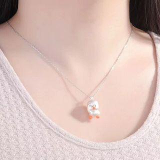 925 Sterling Silver Duck Pendant Necklace
