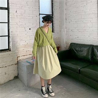 Cropped Sweater / Sleeveless Midi Dress