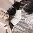 Mock Turtleneck Long-sleeve Lace Top White - One Size