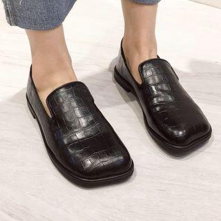 Plain Square-toe Loafers