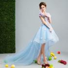 Applique Dip Back Wedding Dress
